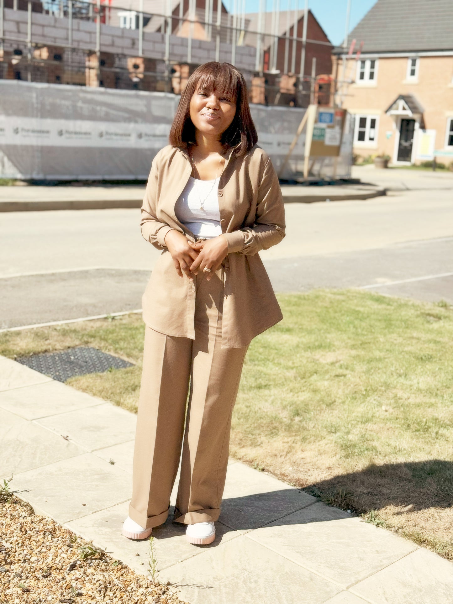 Esther’s Linen Coord Set (Nude colour)
