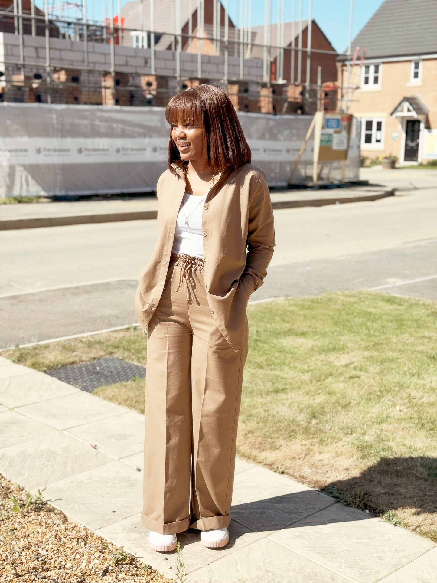 Esther’s Linen Coord Set (Nude colour)