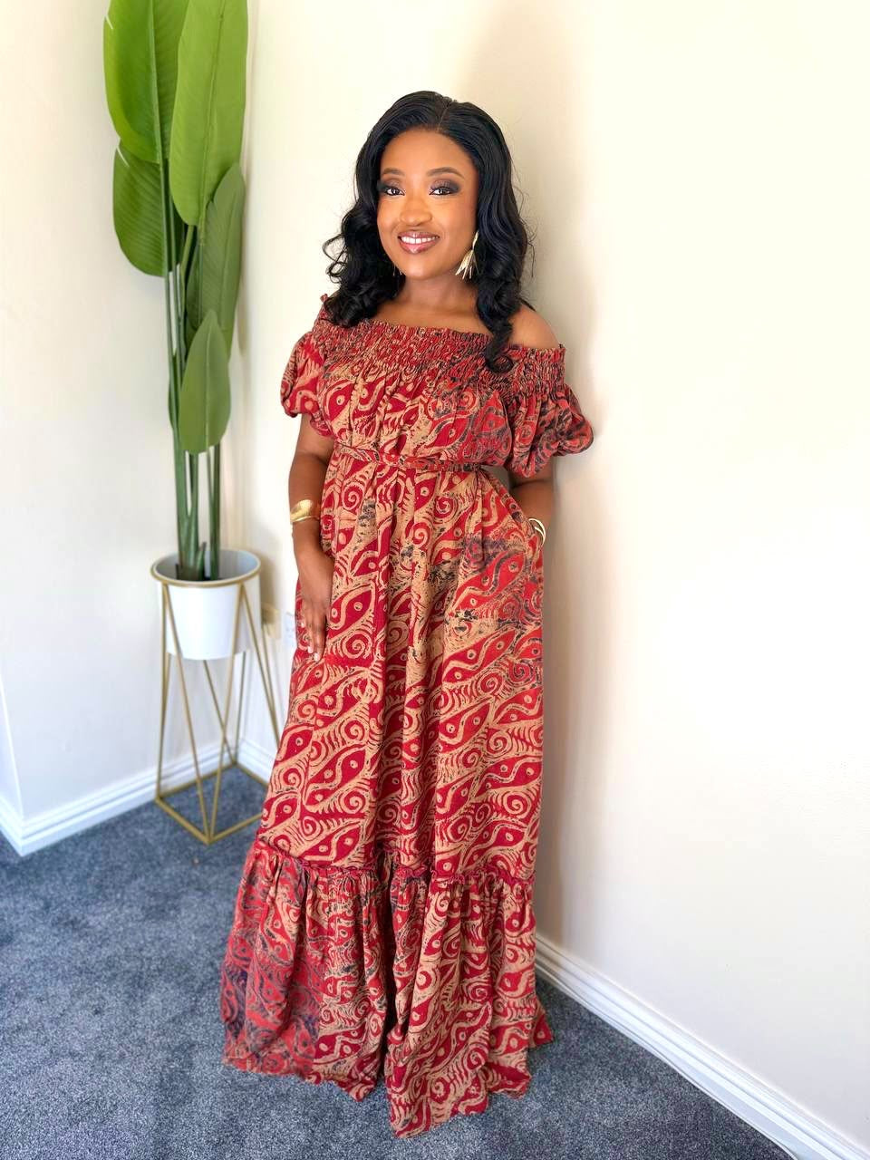 Oriki Off shoulder Maxi Dress