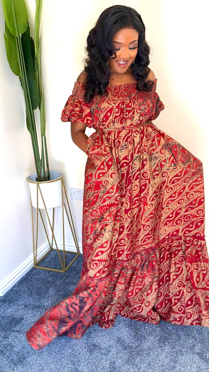 Oriki Off shoulder Maxi Dress