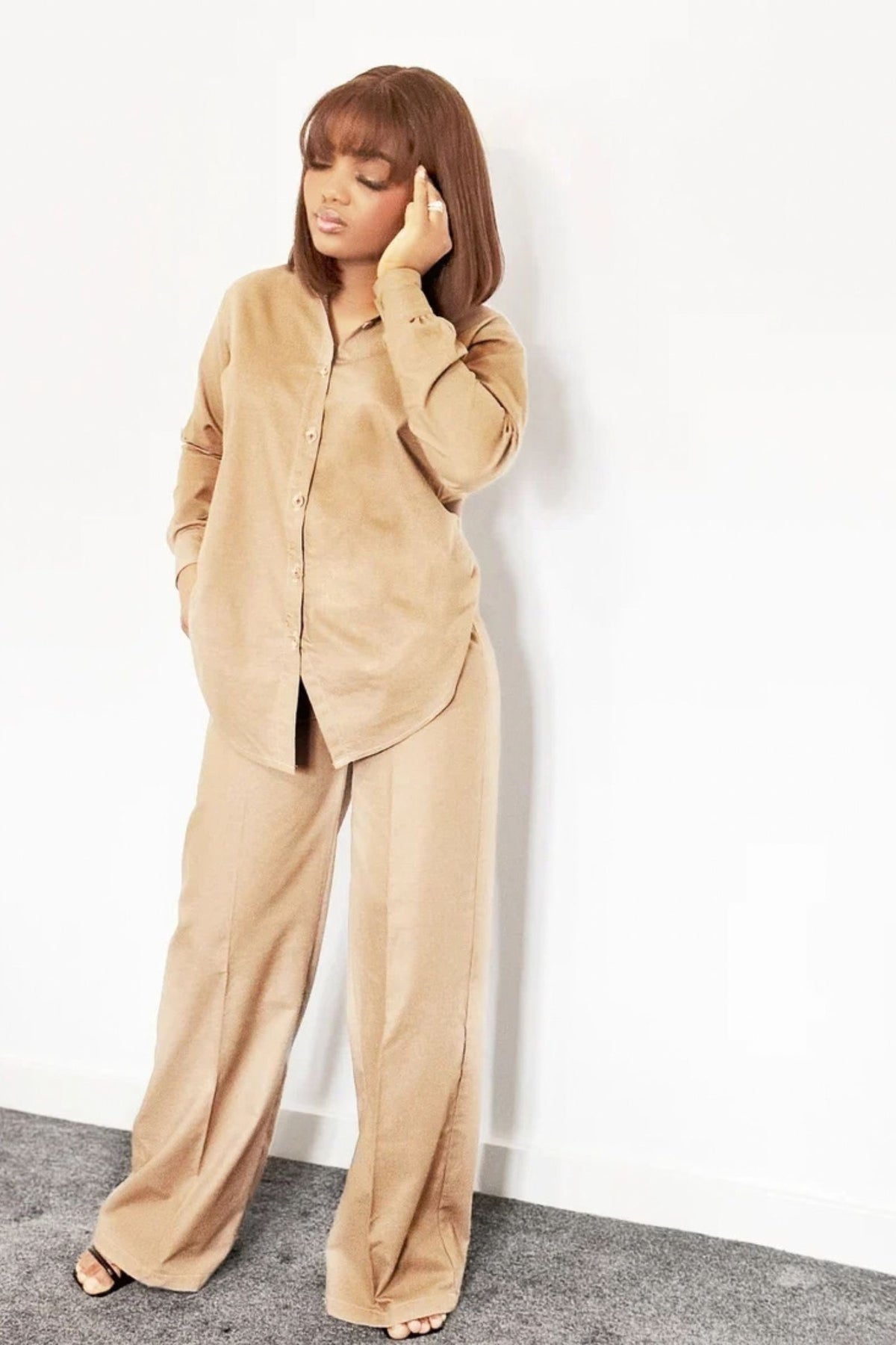 Esther’s Linen Coord Set (Nude colour)